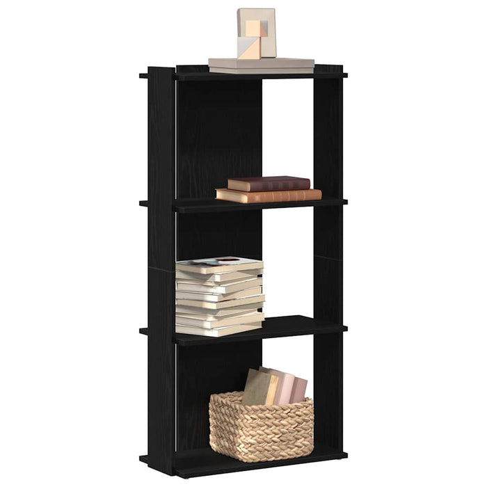 vidaXL Bookcase 3-Tier Black 60x30x120 cm Engineered Wood