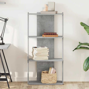 vidaXL Bookcase 3-Tier Concrete Grey 60x30x120 cm Engineered Wood