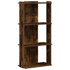 vidaXL Bookcase 3-Tier Smoked Oak 60x30x120 cm Engineered Wood