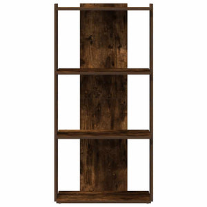 vidaXL Bookcase 3-Tier Smoked Oak 60x30x120 cm Engineered Wood