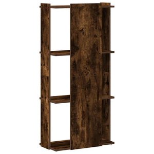 vidaXL Bookcase 3-Tier Smoked Oak 60x30x120 cm Engineered Wood