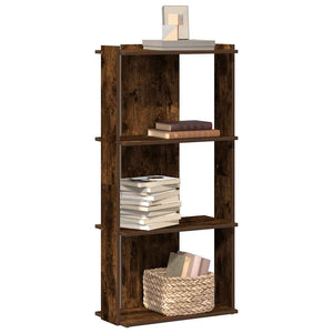 vidaXL Bookcase 3-Tier Smoked Oak 60x30x120 cm Engineered Wood