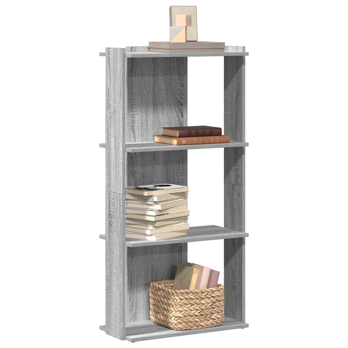 vidaXL Bookcase 3-Tier Grey Sonoma 60x30x120 cm Engineered Wood