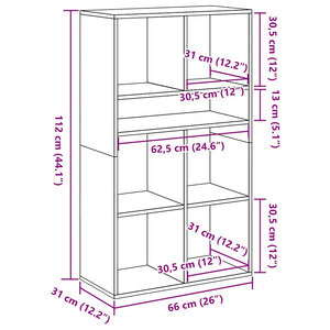 vidaXL Book Cabinet White 66x31x112 cm Engineered Wood