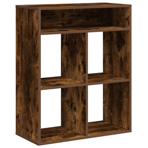 vidaXL Book Cabinet Smoked Oak 66x31x80 cm Engineered Wood