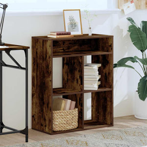 vidaXL Book Cabinet Smoked Oak 66x31x80 cm Engineered Wood