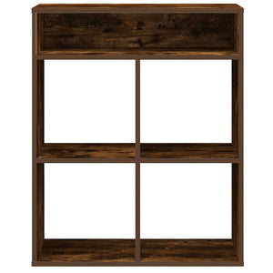 vidaXL Book Cabinet Smoked Oak 66x31x80 cm Engineered Wood