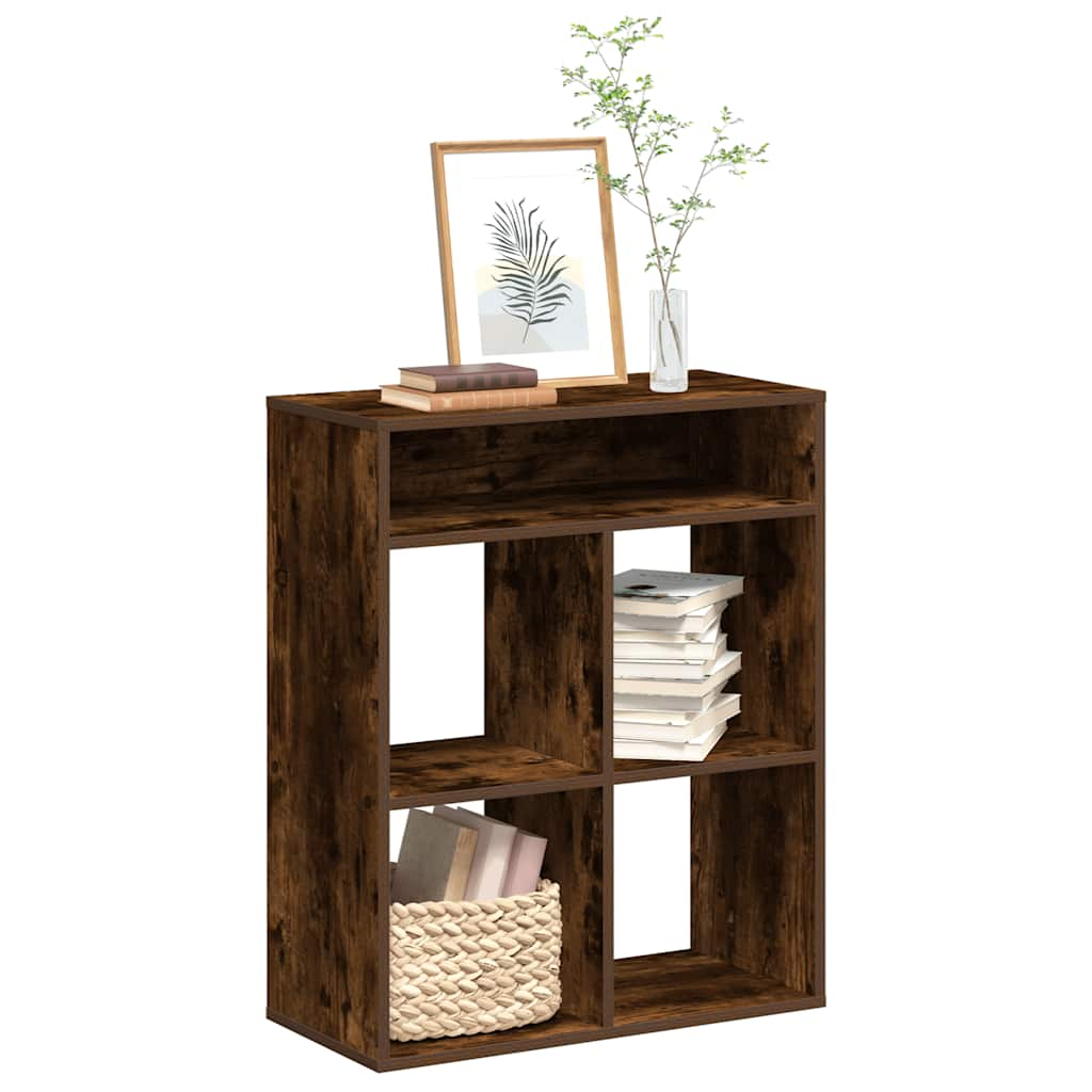 vidaXL Book Cabinet Smoked Oak 66x31x80 cm Engineered Wood