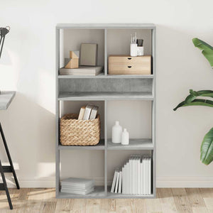 vidaXL Book Cabinet Concrete Grey 66x31x112 cm Engineered Wood