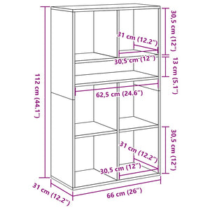 vidaXL Book Cabinet Brown Oak 66x31x112 cm Engineered Wood