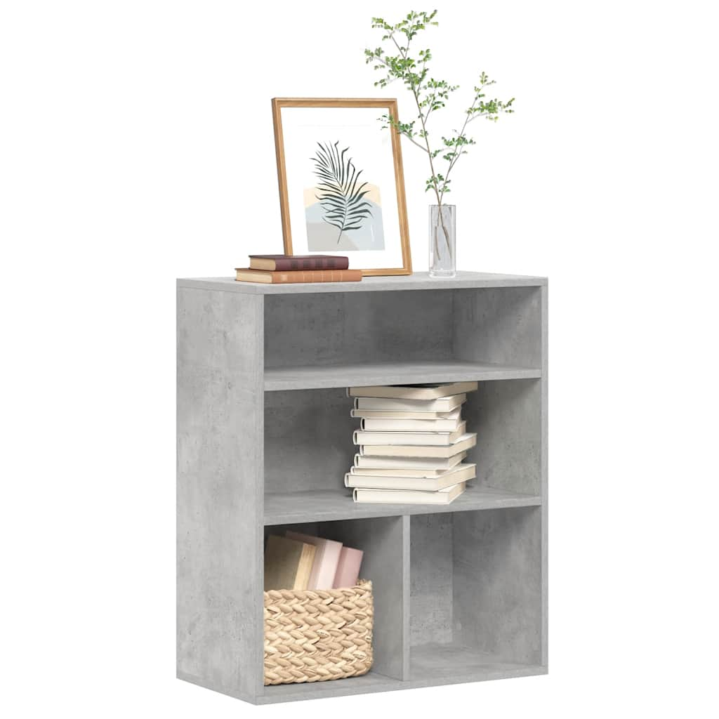 vidaXL Book Cabinet Concrete Grey 60x30x71.5 cm Engineered Wood