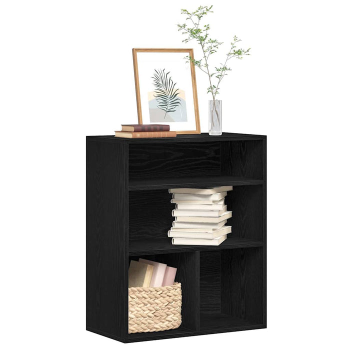 vidaXL Book Cabinet Black 60x30x71.5 cm Engineered Wood