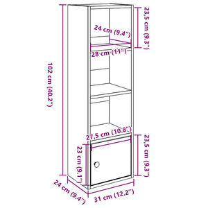 vidaXL Bookcase Concrete Grey 31x24x102 cm Engineered Wood