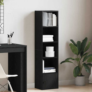 vidaXL Bookcase Black Oak 31x24x127 cm Engineered Wood