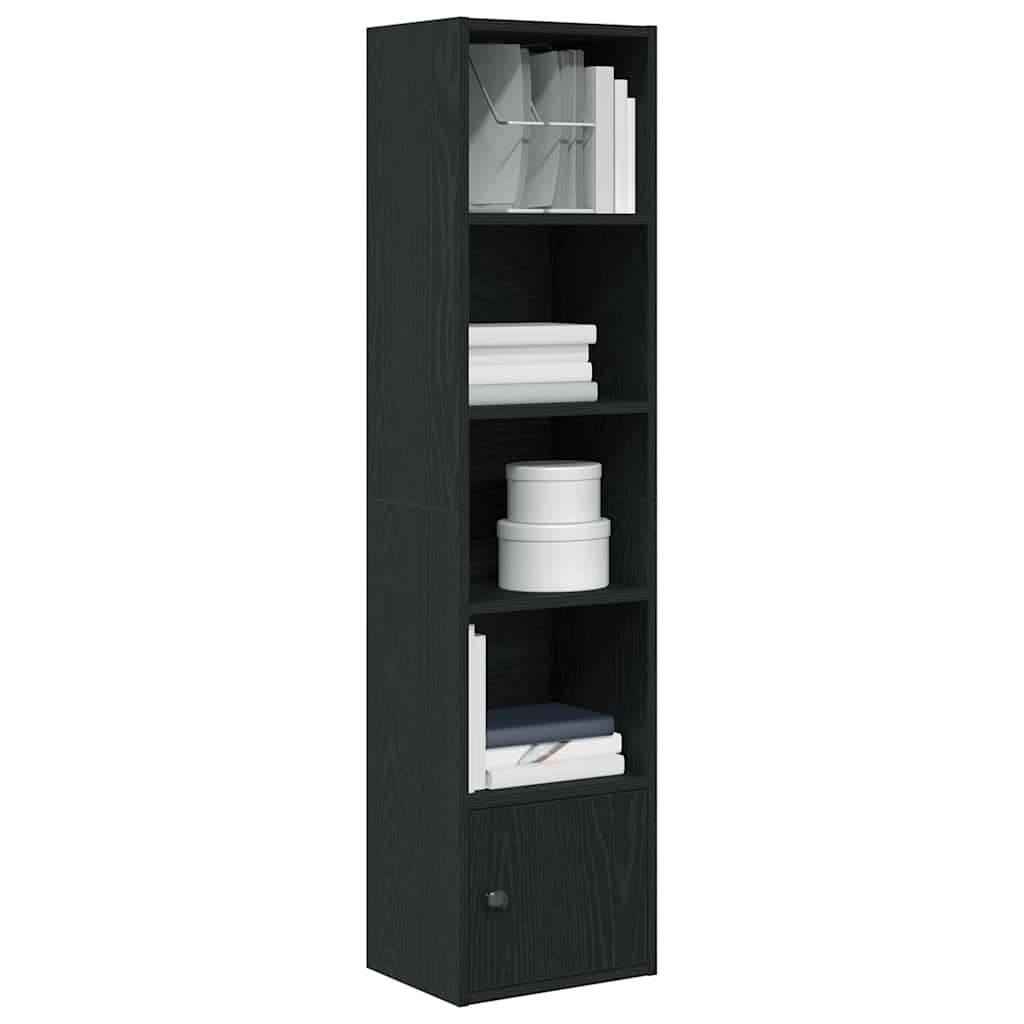 vidaXL Bookcase Black Oak 31x24x127 cm Engineered Wood