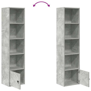 vidaXL Bookcase Concrete Grey 31x24x127 cm Engineered Wood