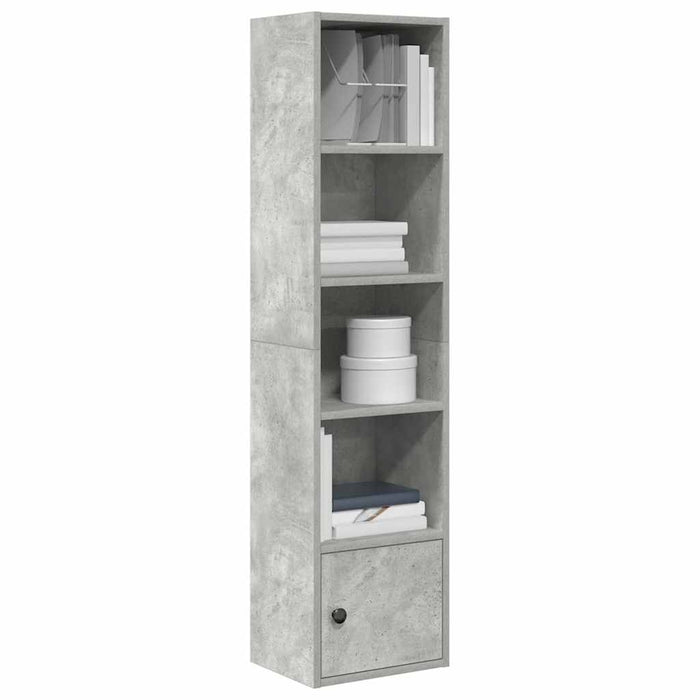 vidaXL Bookcase Concrete Grey 31x24x127 cm Engineered Wood