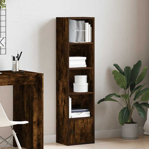 vidaXL Bookcase Smoked Oak 31x24x127 cm Engineered Wood