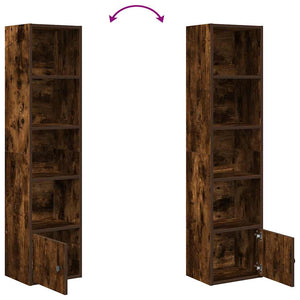 vidaXL Bookcase Smoked Oak 31x24x127 cm Engineered Wood