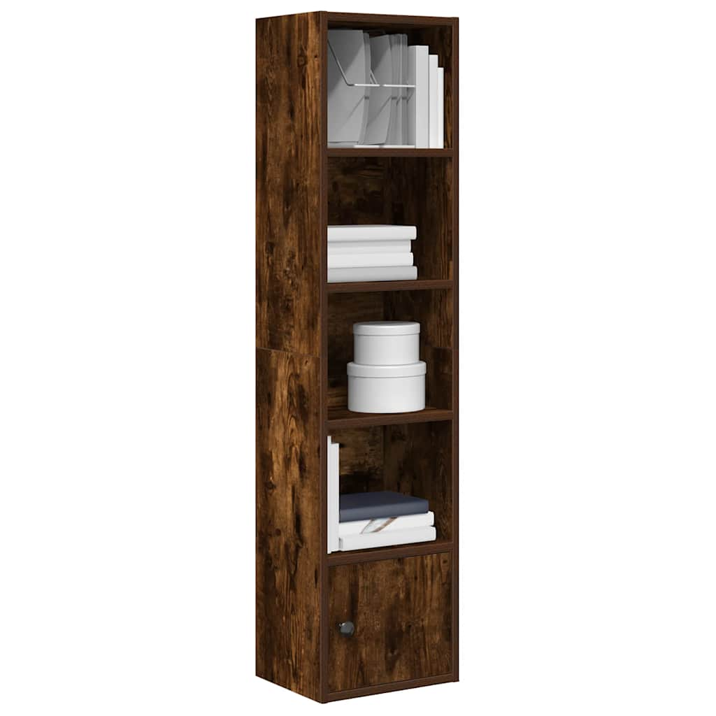 vidaXL Bookcase Smoked Oak 31x24x127 cm Engineered Wood