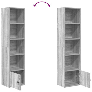 vidaXL Bookcase Grey Sonoma 31x24x127 cm Engineered Wood