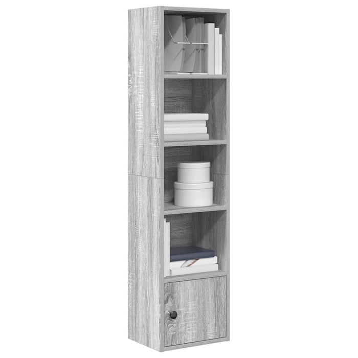 vidaXL Bookcase Grey Sonoma 31x24x127 cm Engineered Wood