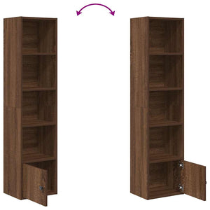 vidaXL Bookcase Brown Oak 31x24x127 cm Engineered Wood