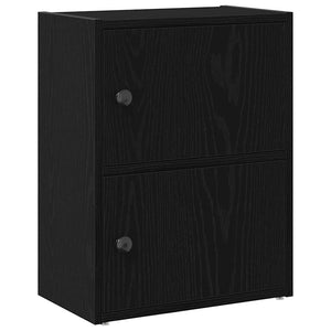 vidaXL Bookcase Black Oak 40x24x52 cm Engineered Wood