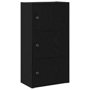 vidaXL Bookcase Black Oak 40x24x77 cm Engineered Wood