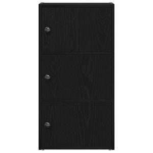 vidaXL Bookcase Black Oak 40x24x77 cm Engineered Wood