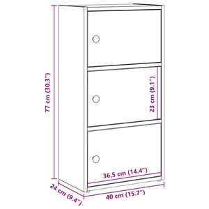 vidaXL Bookcase Black Oak 40x24x77 cm Engineered Wood