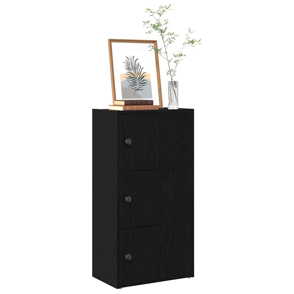 vidaXL Bookcase Black Oak 40x24x77 cm Engineered Wood