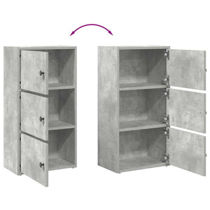 vidaXL Bookcase Concrete Grey 40x24x77 cm Engineered Wood