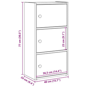 vidaXL Bookcase Concrete Grey 40x24x77 cm Engineered Wood