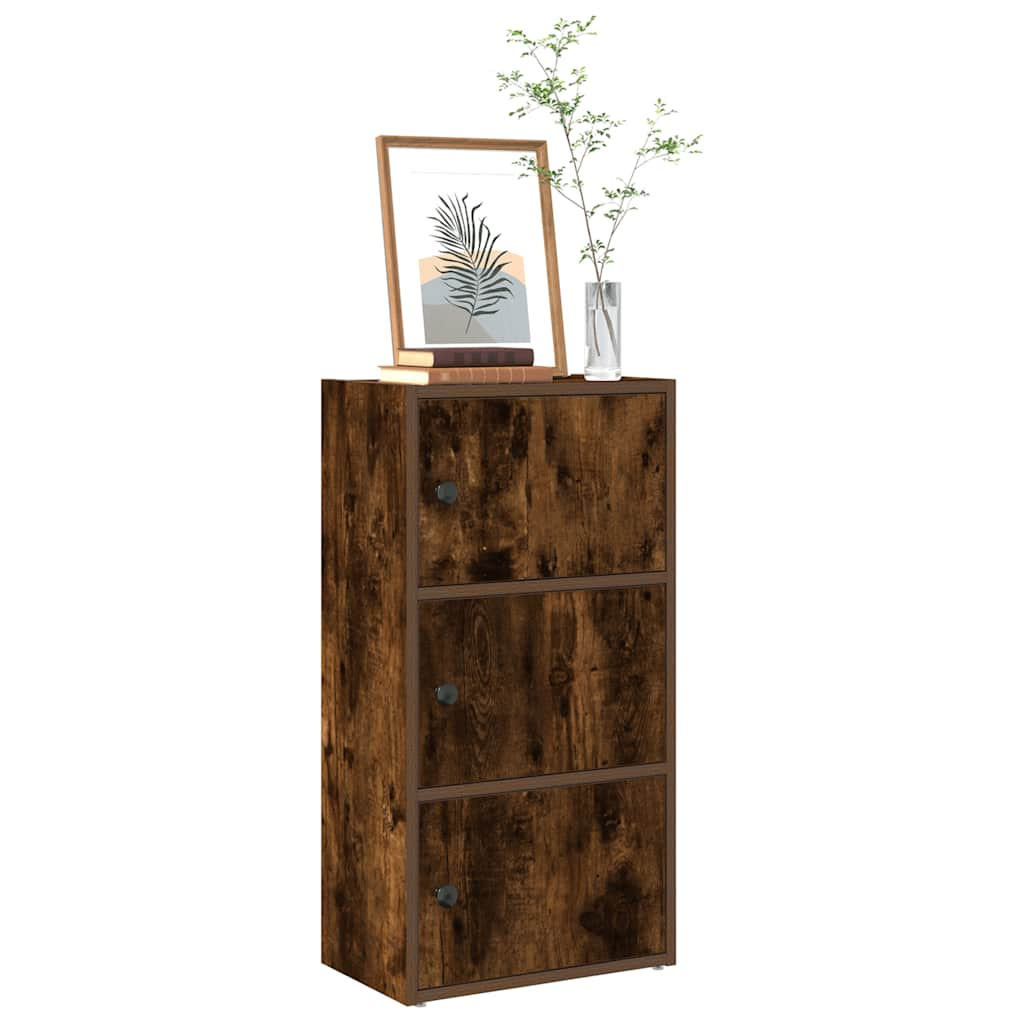 vidaXL Bookcase Smoked Oak 40x24x77 cm Engineered Wood