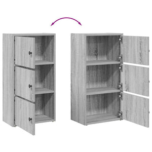 vidaXL Bookcase Grey Sonoma 40x24x77 cm Engineered Wood