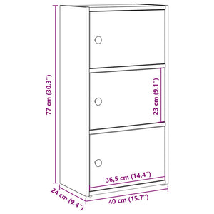 vidaXL Bookcase Grey Sonoma 40x24x77 cm Engineered Wood