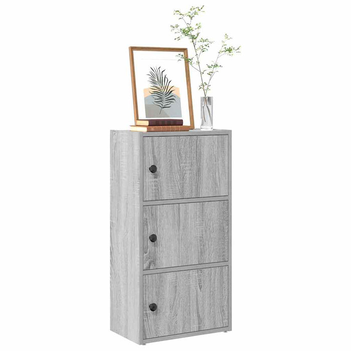 vidaXL Bookcase Grey Sonoma 40x24x77 cm Engineered Wood