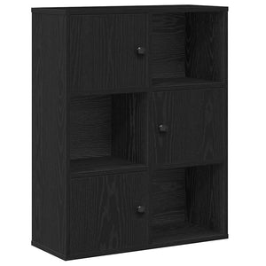 vidaXL Bookcase Black Oak 60x24x76.5 cm Engineered Wood