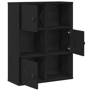 vidaXL Bookcase Black Oak 60x24x76.5 cm Engineered Wood