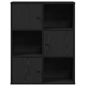 vidaXL Bookcase Black Oak 60x24x76.5 cm Engineered Wood