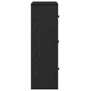 vidaXL Bookcase Black Oak 60x24x76.5 cm Engineered Wood