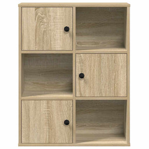 vidaXL Bookcase Sonoma Oak 60x24x76.5 cm Engineered Wood