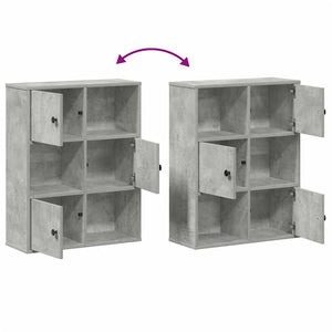 vidaXL Bookcase Concrete Grey 60x24x76.5 cm Engineered Wood