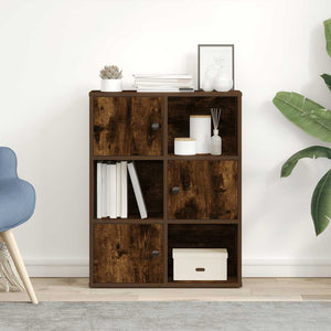 vidaXL Bookcase Smoked Oak 60x24x76.5 cm Engineered Wood