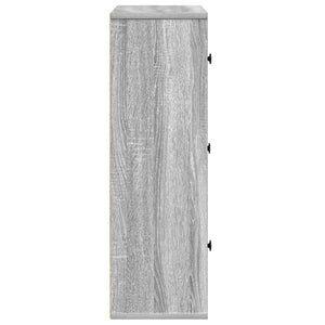 vidaXL Bookcase Grey Sonoma 60x24x76.5 cm Engineered Wood