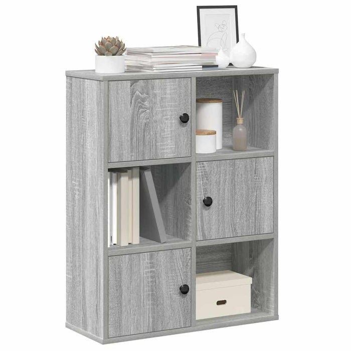 vidaXL Bookcase Grey Sonoma 60x24x76.5 cm Engineered Wood