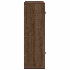 vidaXL Bookcase Brown Oak 60x24x76.5 cm Engineered Wood