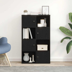 vidaXL Bookcase Black Oak 60x24x101.5 cm Engineered Wood