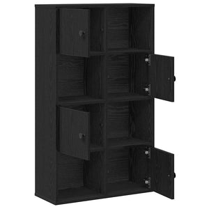 vidaXL Bookcase Black Oak 60x24x101.5 cm Engineered Wood